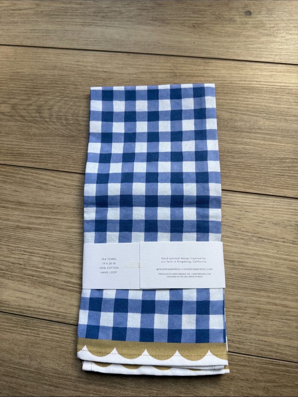 NWT Blue Gingham Kitchen Towel with Notepad - Picture 2 of 5